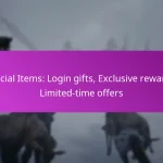 Special Items: Login gifts, Exclusive rewards, Limited-time offers