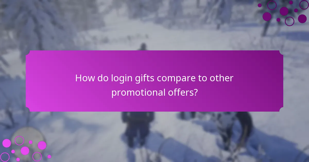 How do login gifts compare to other promotional offers?