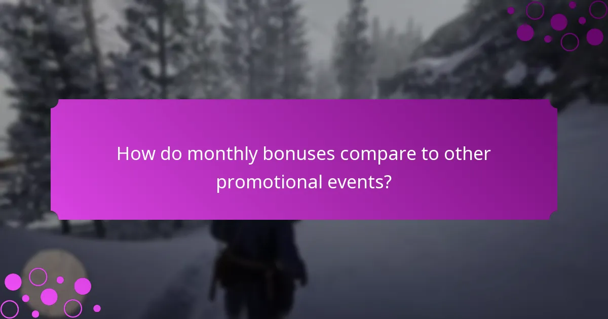 How do monthly bonuses compare to other promotional events?