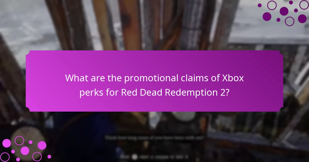 What are the promotional claims of Xbox perks for Red Dead Redemption 2?
